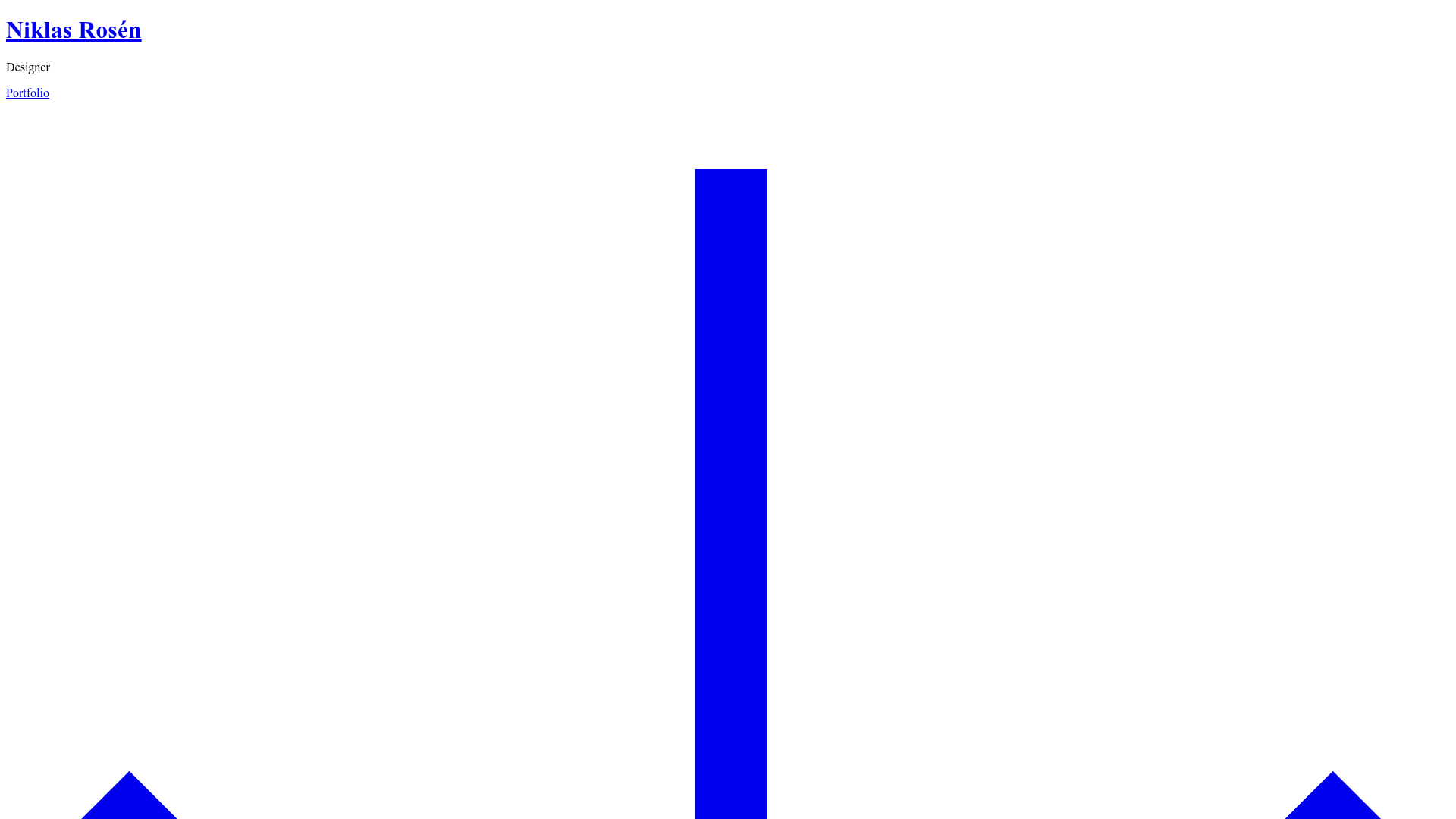 Niklas Rosén Designer Portfolio Index