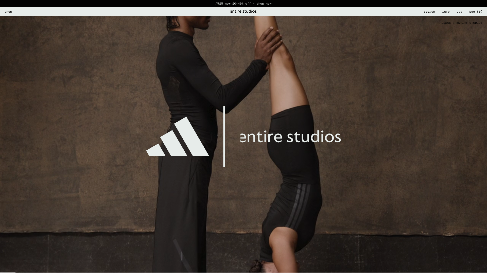 Entire Studios Minimalist Full-Screen E-commerce