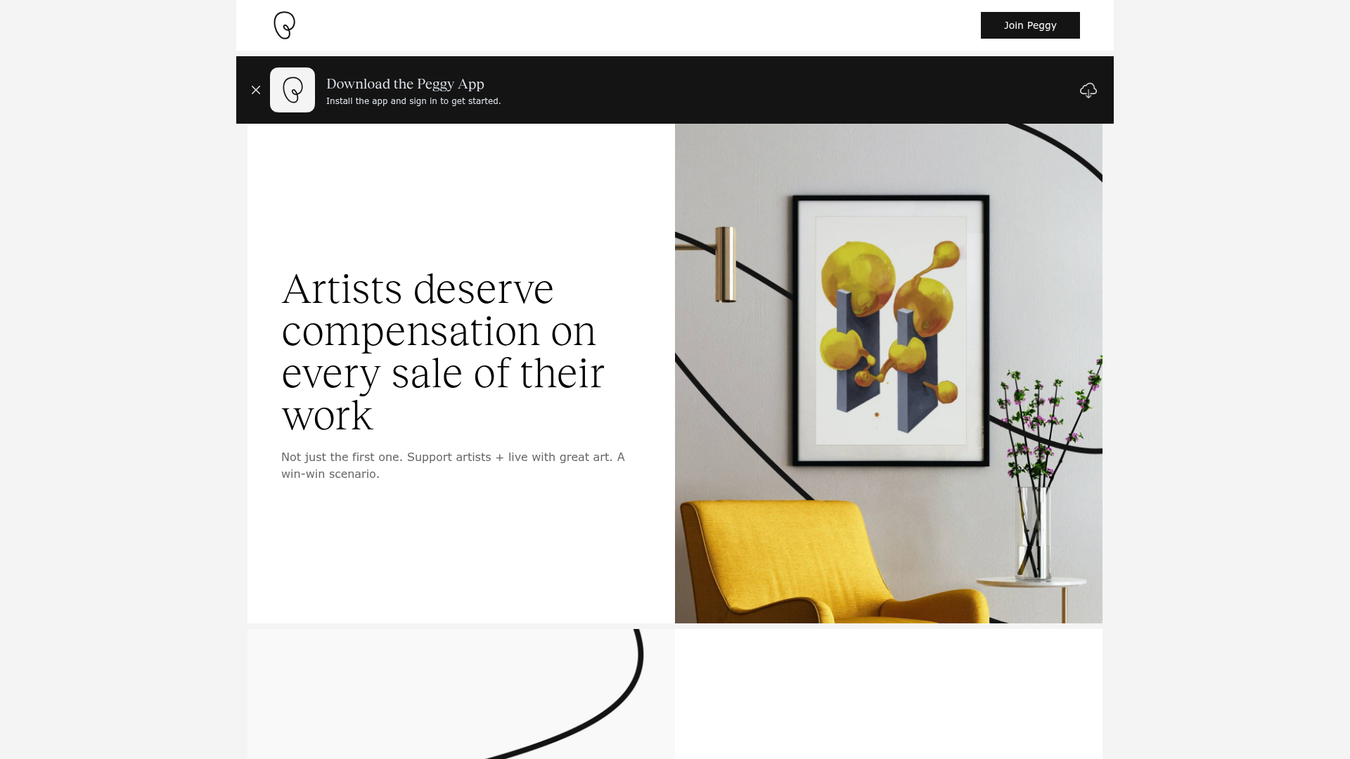 Peggy Art Royalties Pitch Page