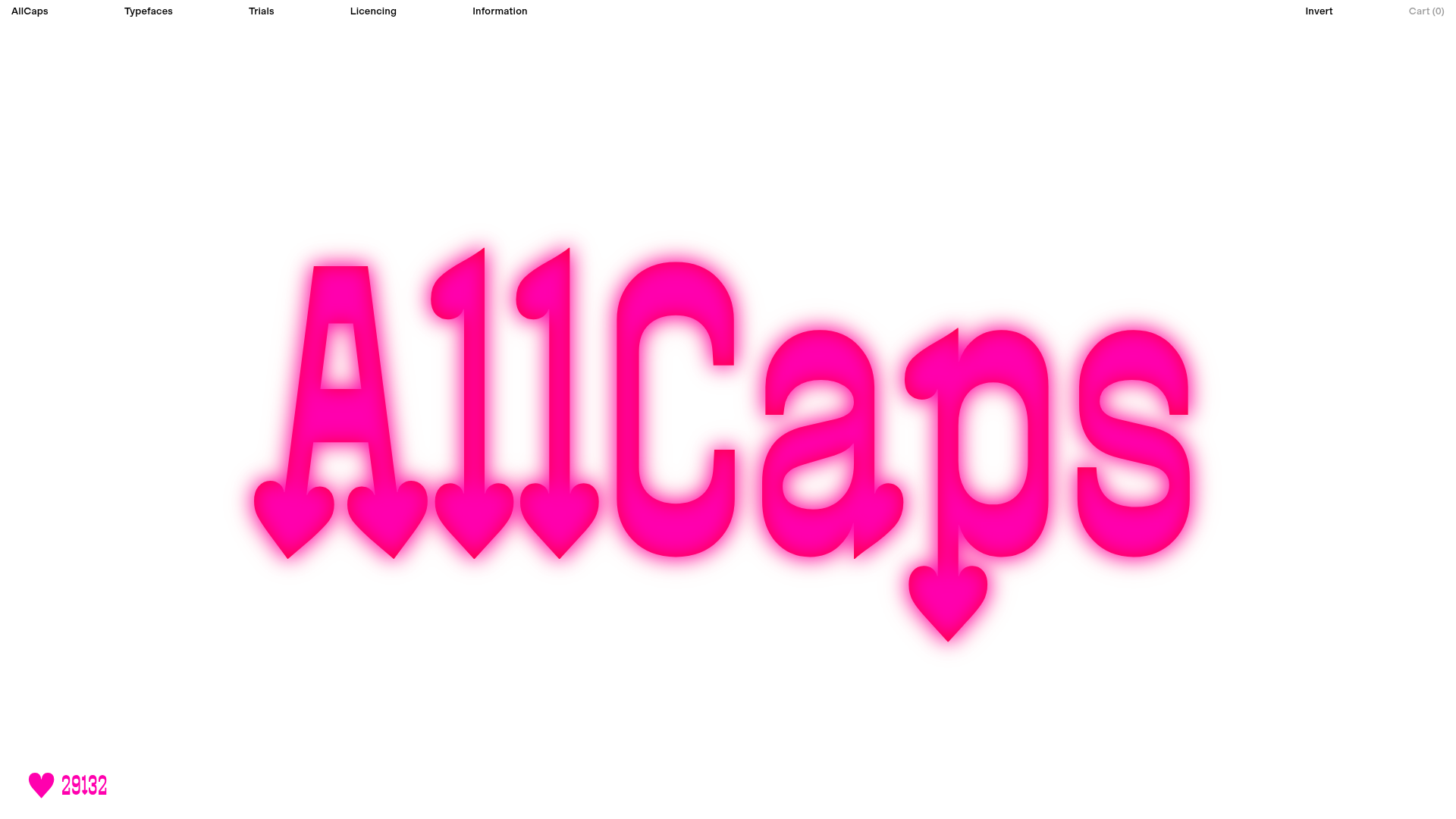 AllCaps Typeface Catalog and Store