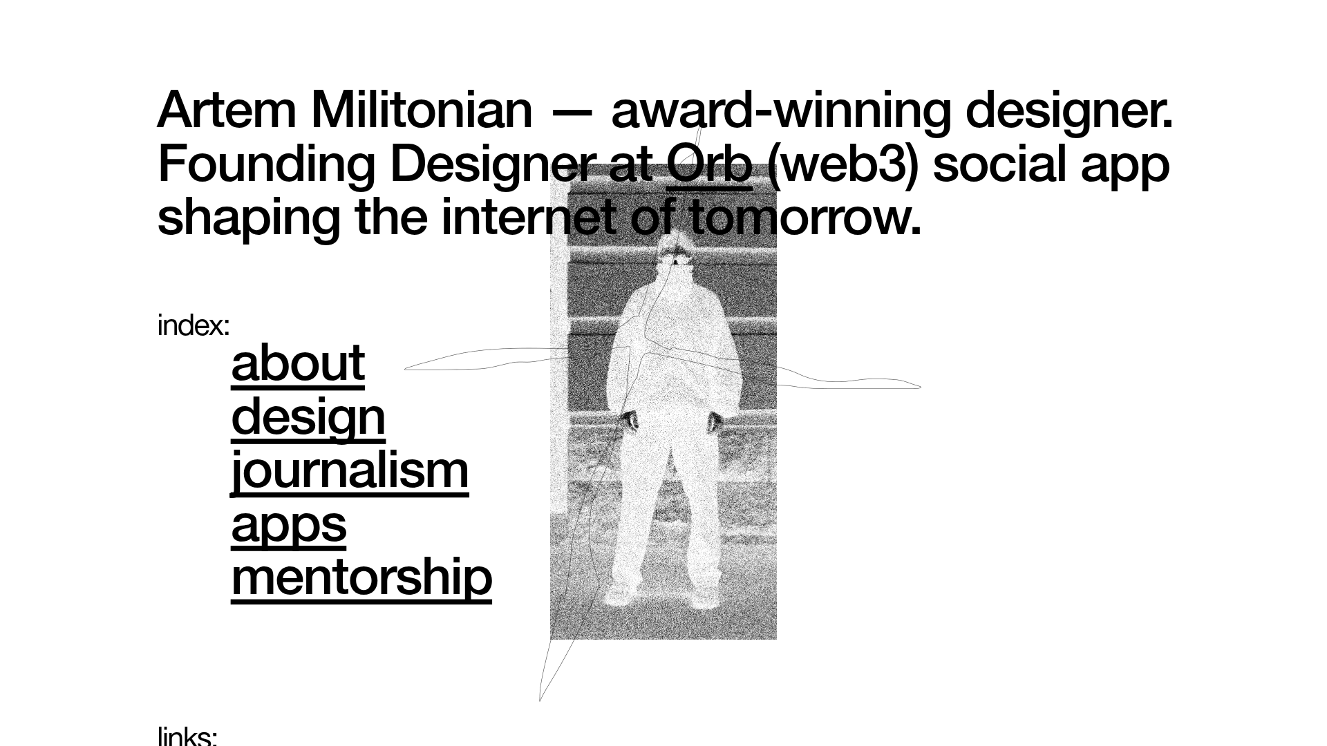 Artem Militonian Portfolio Landing Page