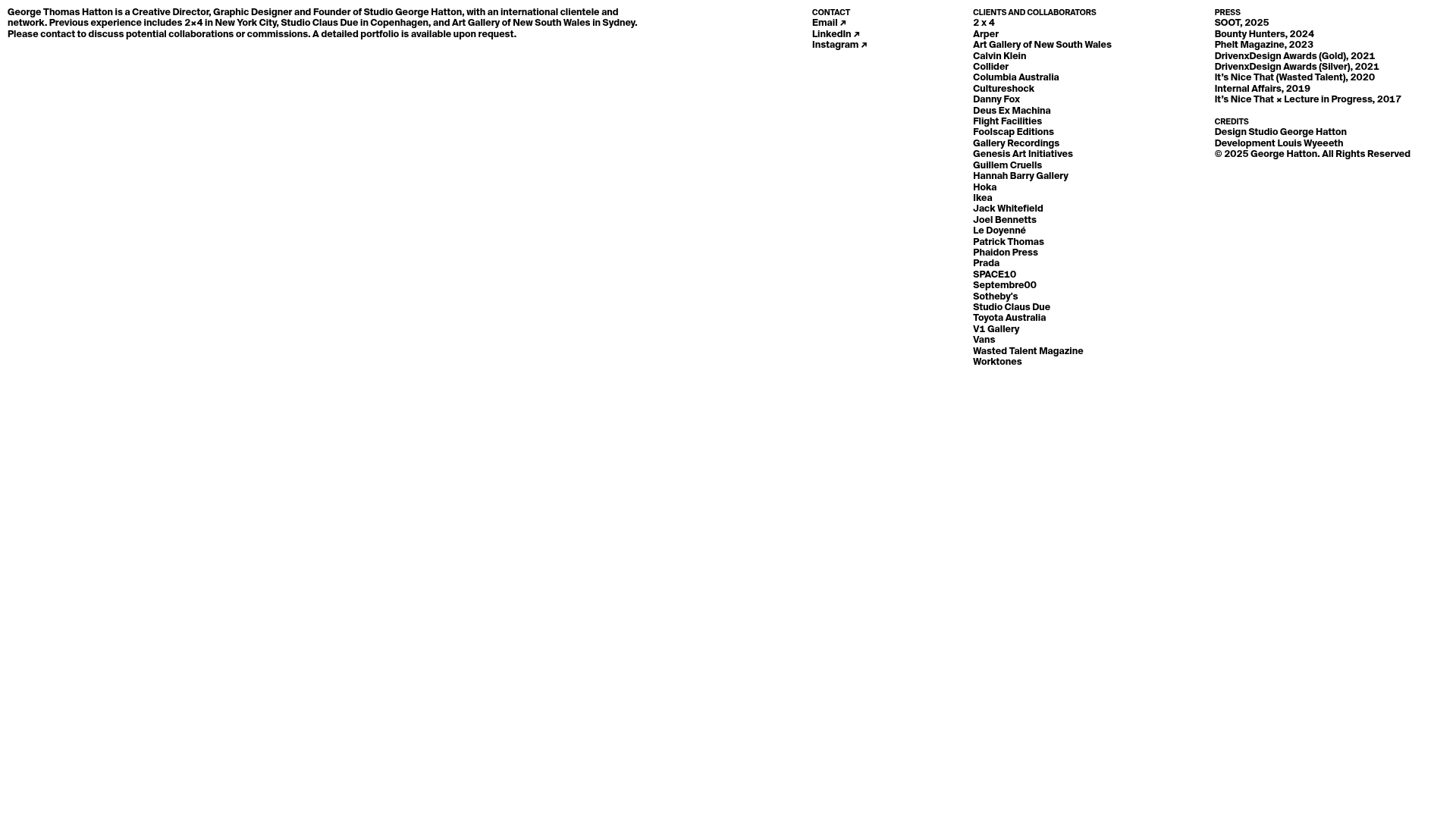 Minimal Text-Based Creative Director Portfolio