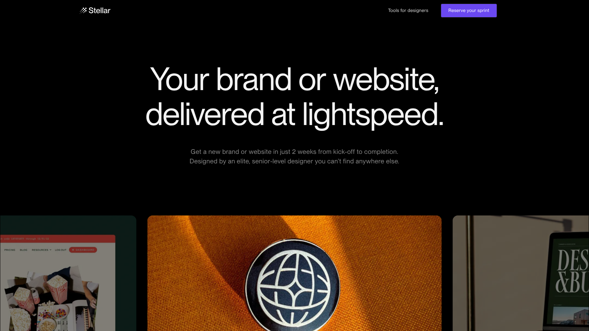 Stellar agency landing page