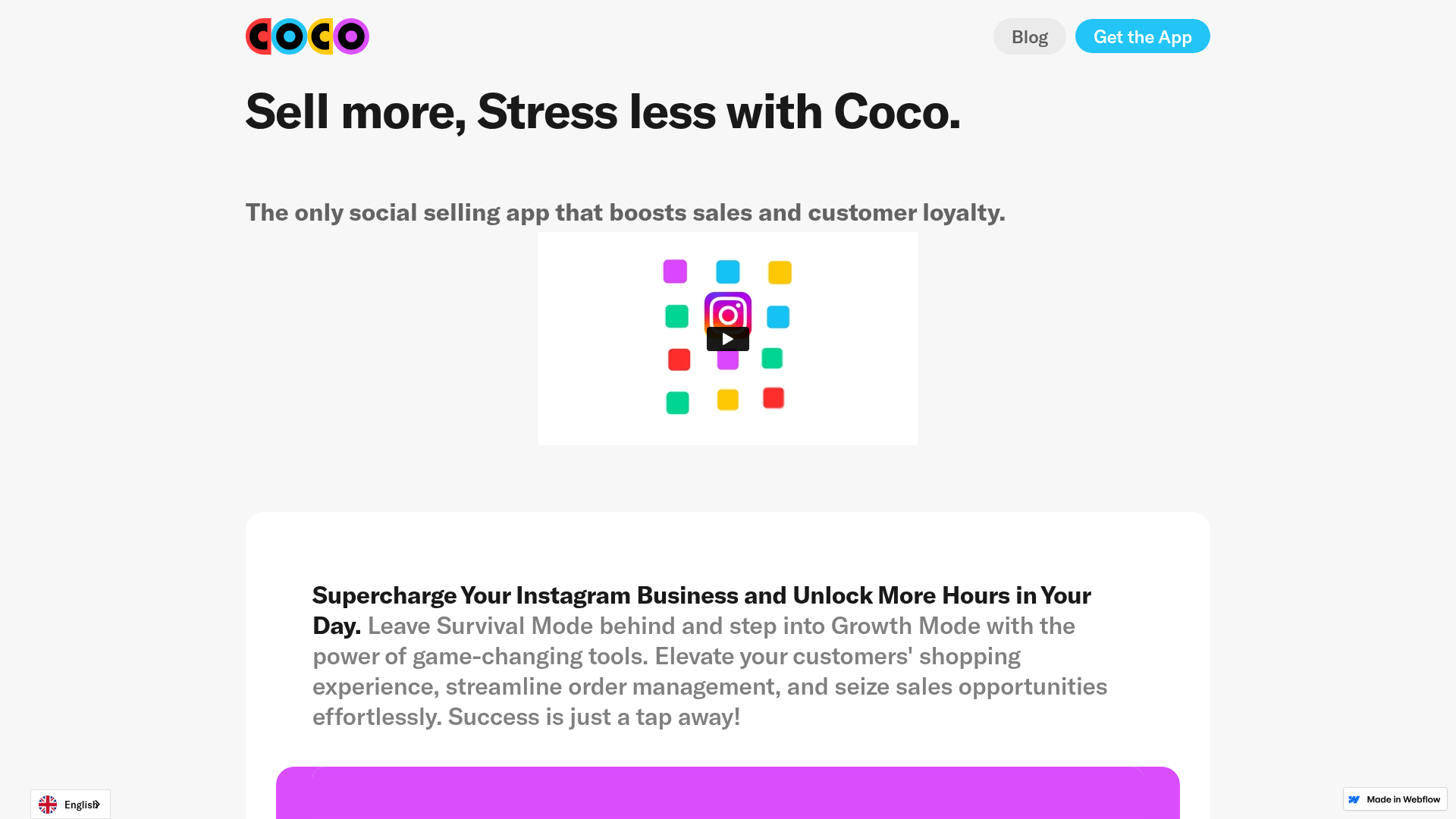 Coco Social Selling Landing Page