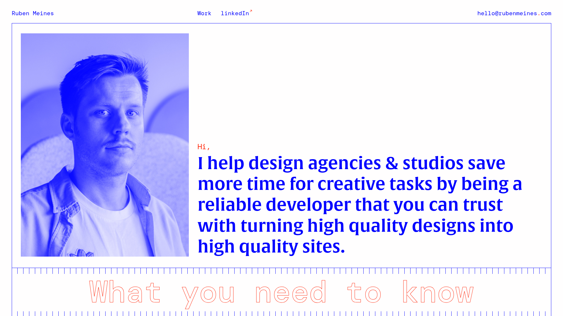 Ruben Meines Minimalist Developer Portfolio