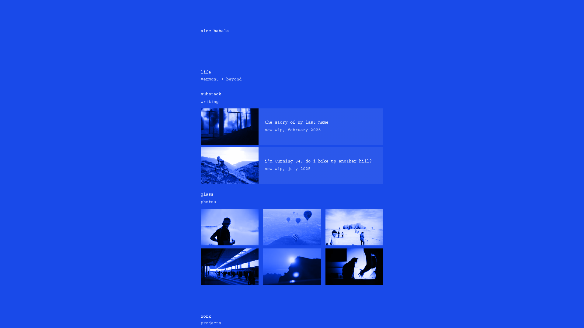 Alec Babala Monochrome Portfolio Layout