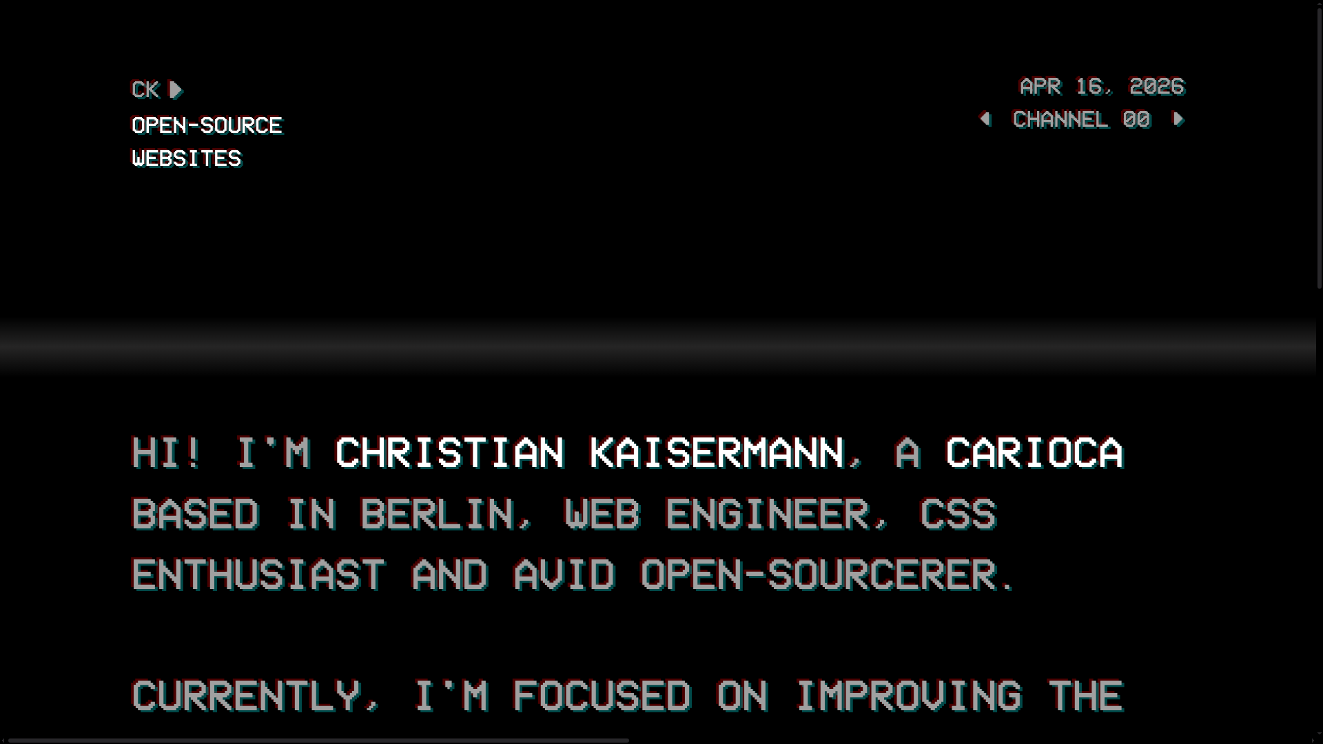 Christian Kaisermann Retro CRT Portfolio