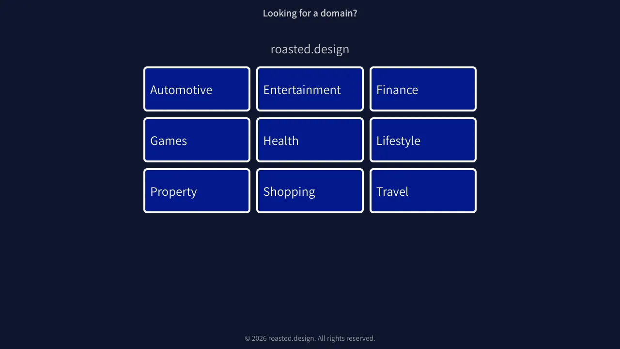 Roasted.design Domain Parking Grid Layout