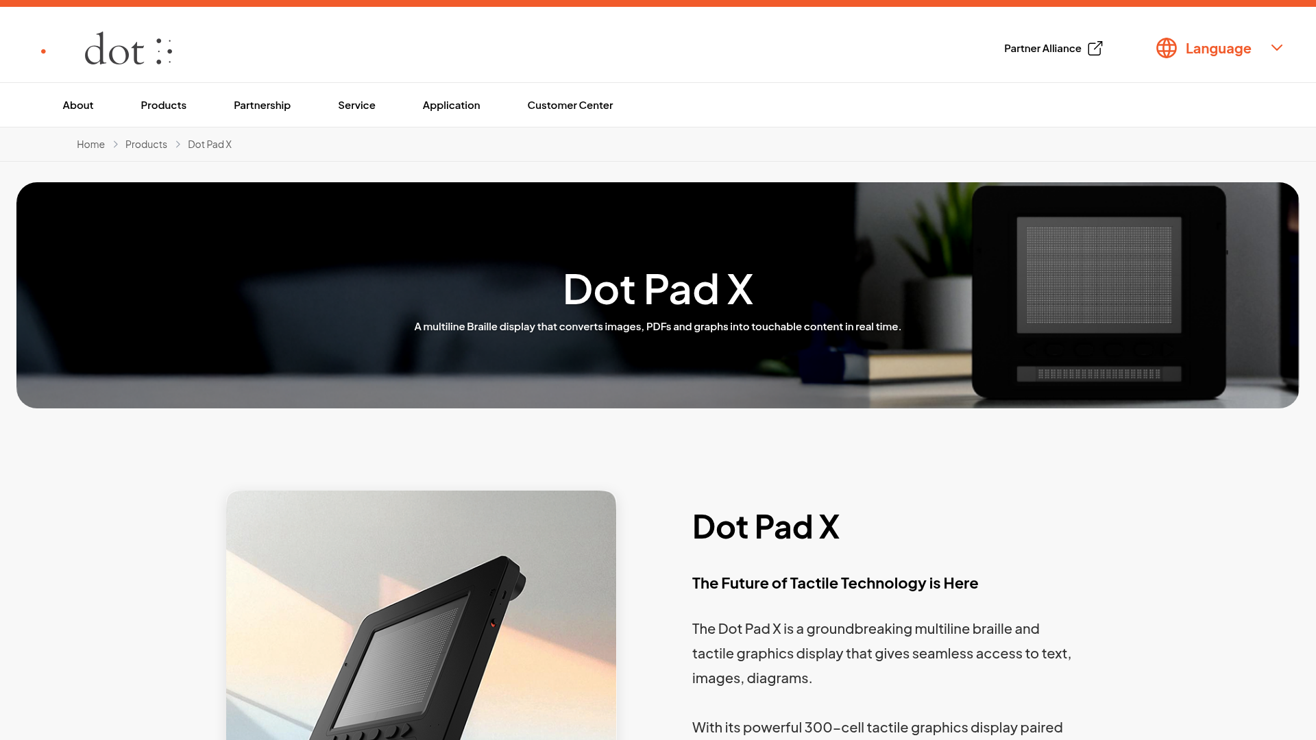 Dot Pad X Product Showcase Landing