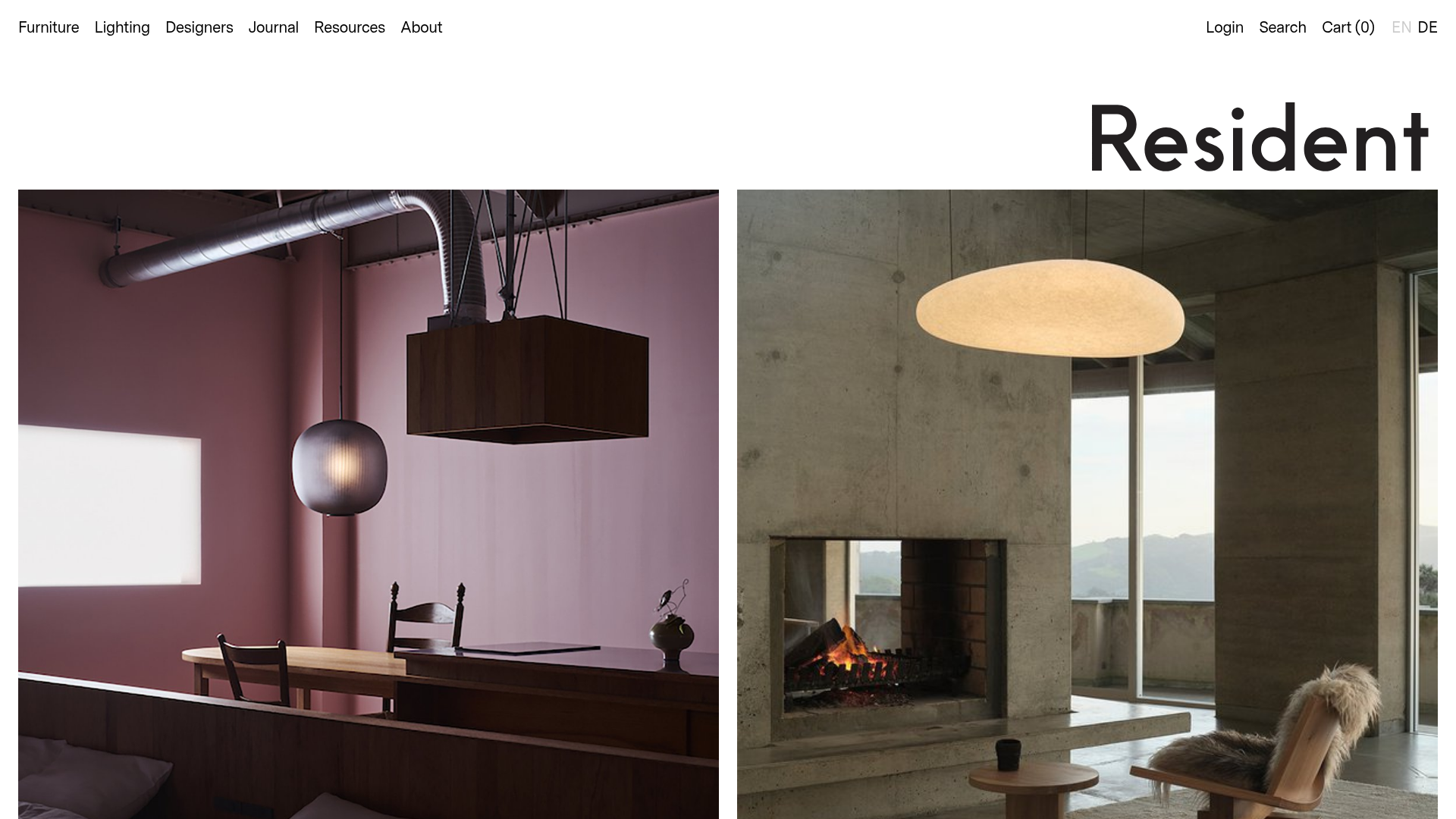 Resident Design Minimalist Portfolio E-commerce