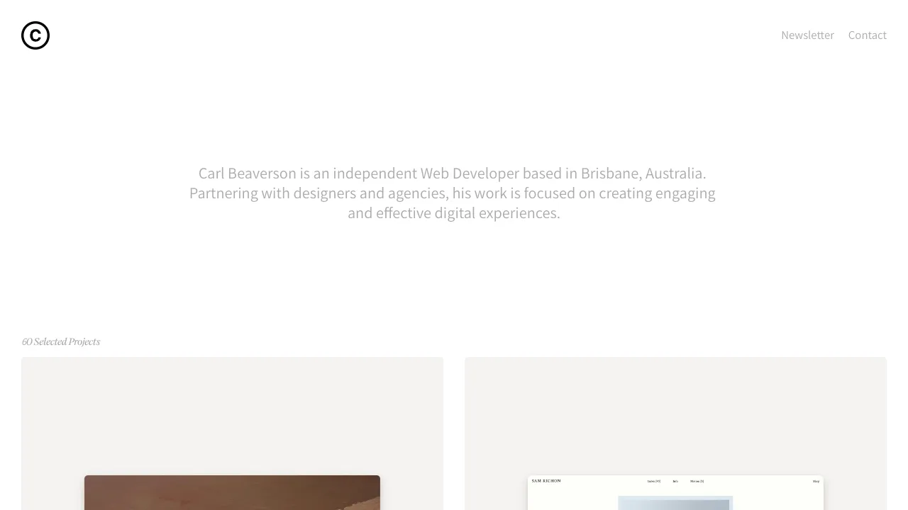 Carl Beaverson Minimalist Portfolio Portfolio