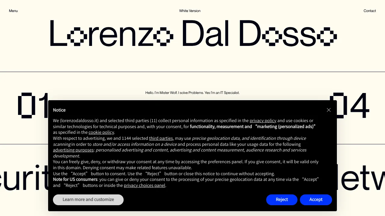 Lorenzo Dal Dosso Portfolio Homepage