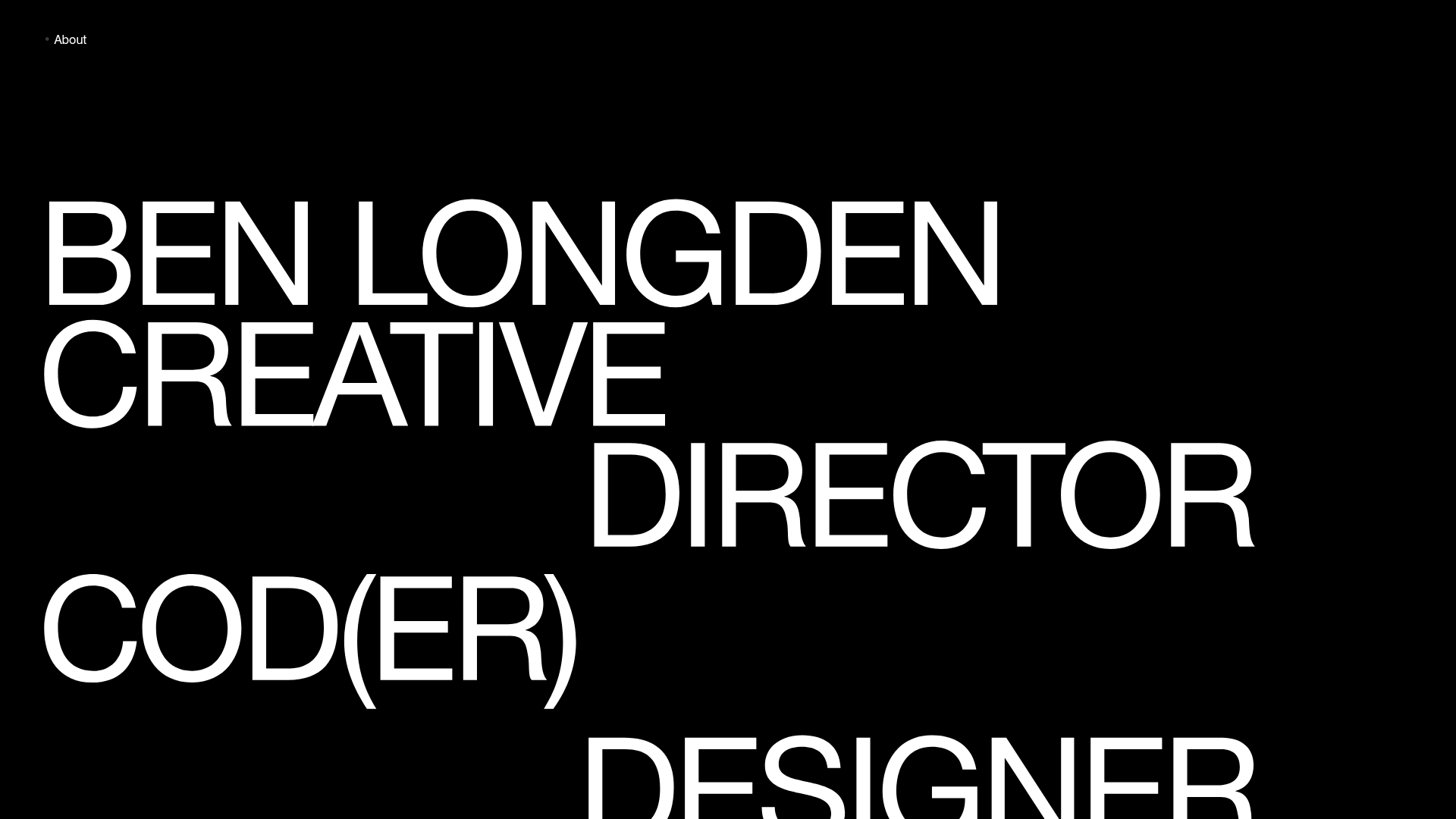 Ben Longden Minimalist Creative Portfolio