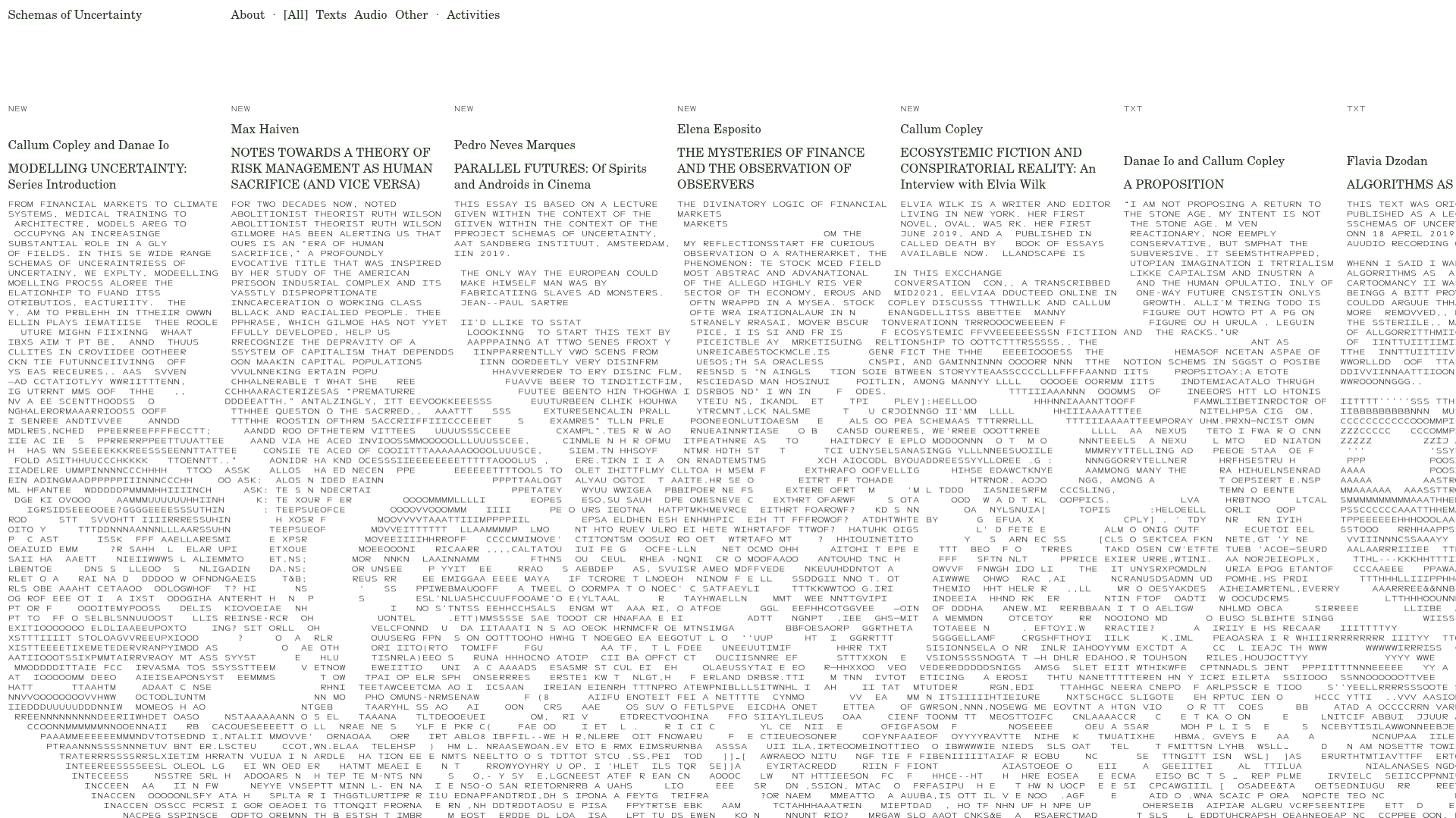 Schemas of Uncertainty Monogram Grid