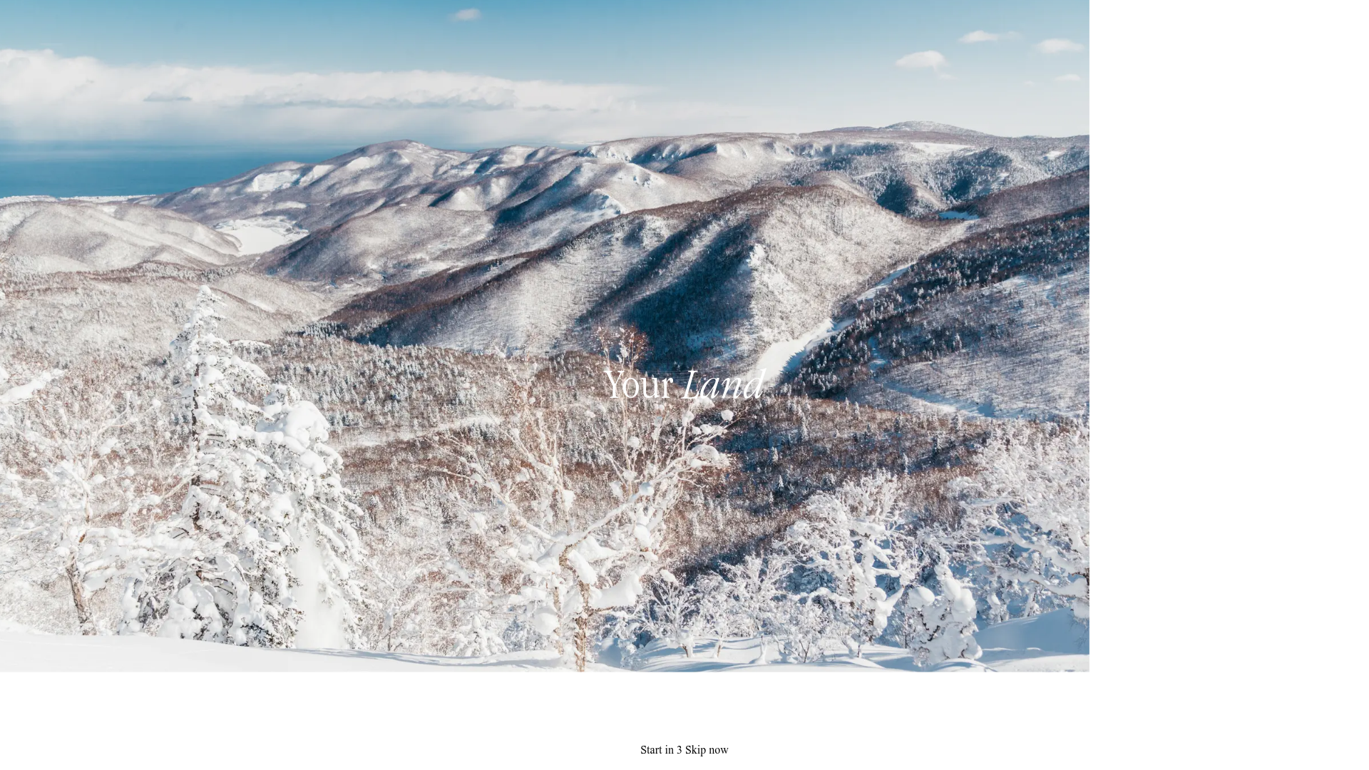 Your Land Cinematic Intro Page