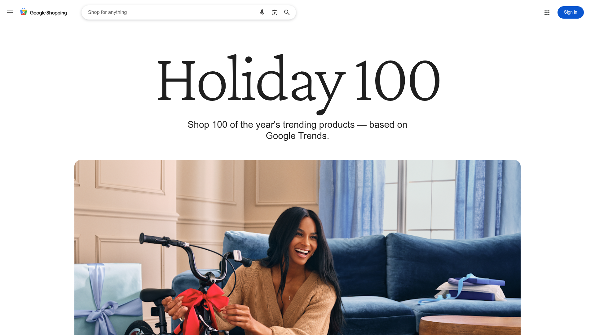 Google Holiday 100 Curator Landing Page