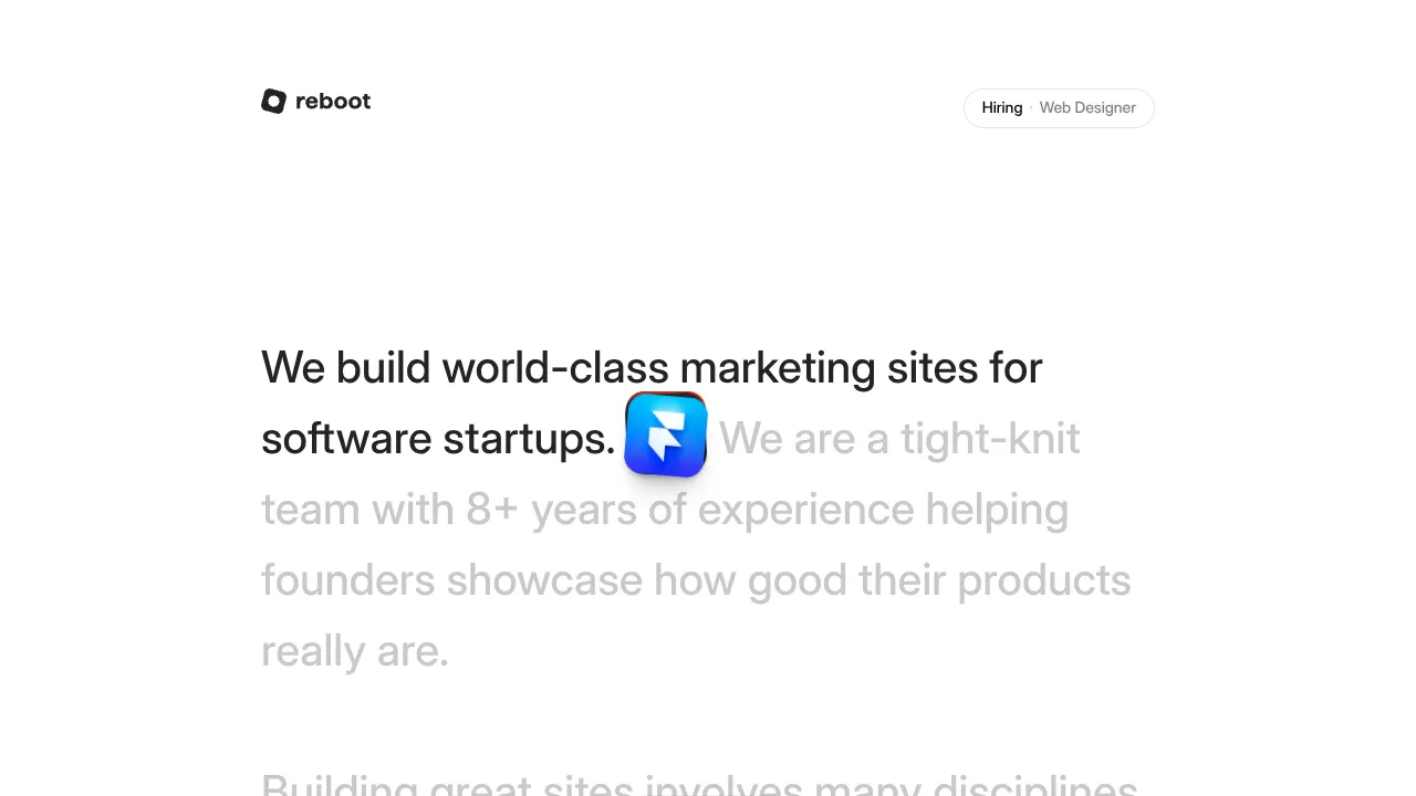 Reboot Minimalist Typography Agency Landing