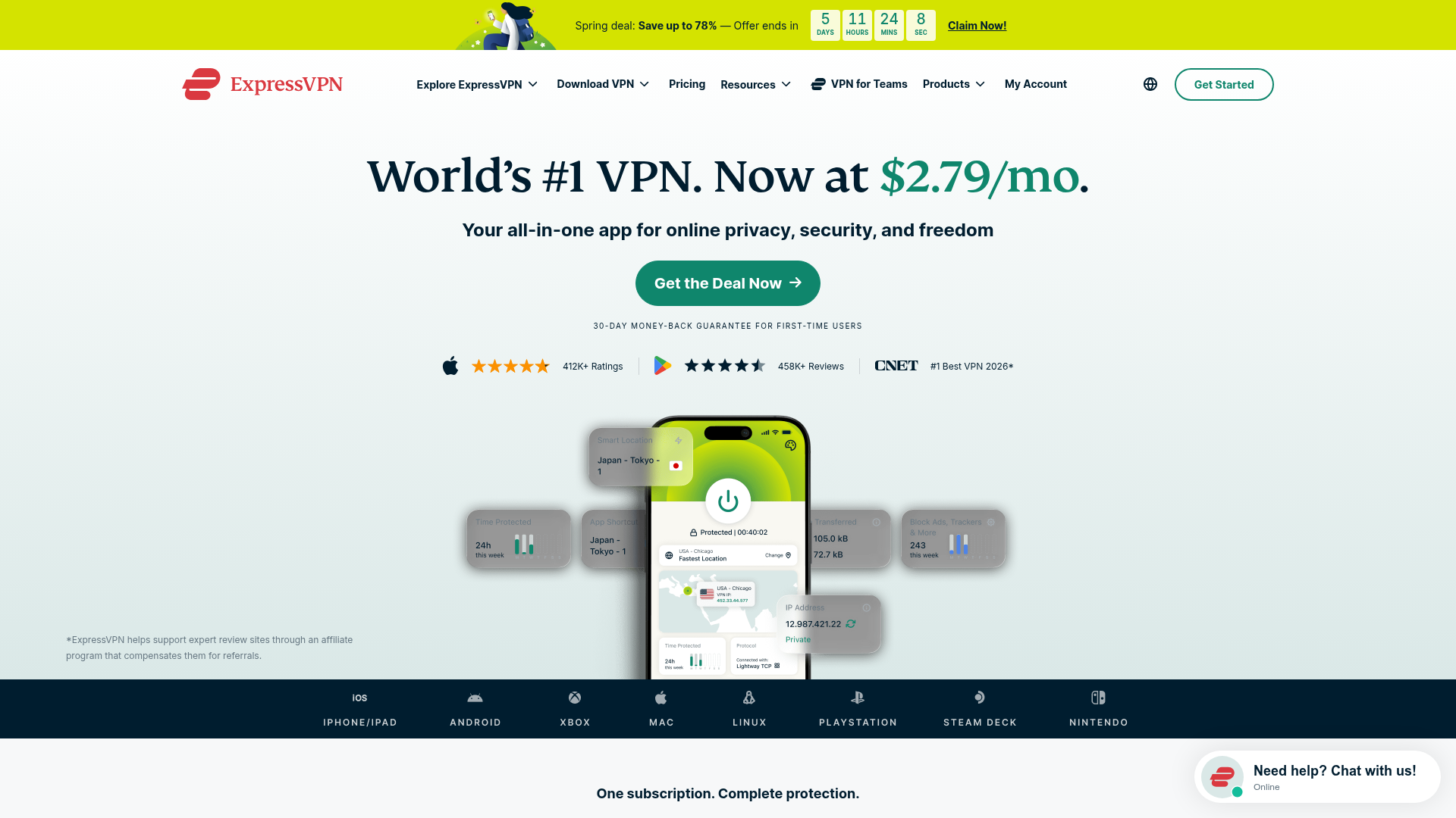 ExpressVPN SaaS Landing Page
