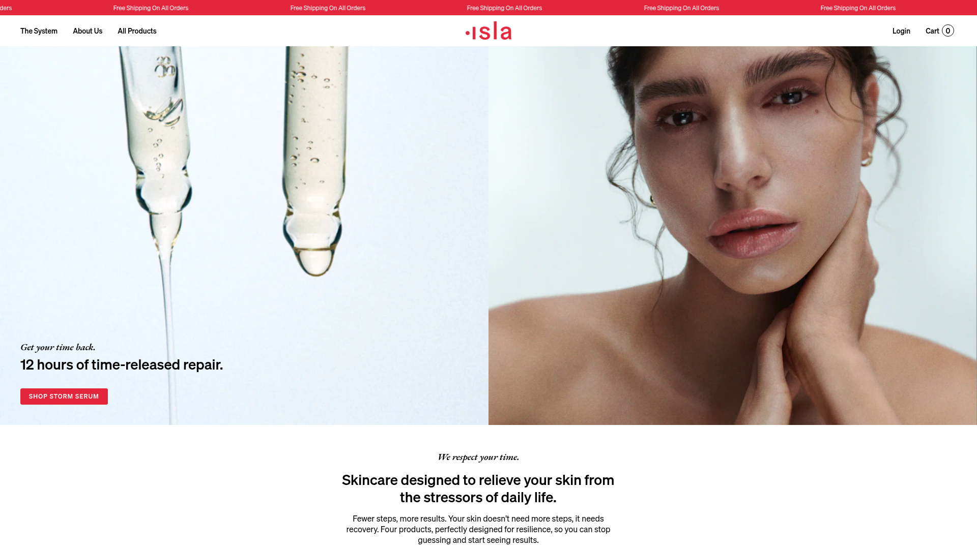 Isla Beauty Skincare E-commerce Store
