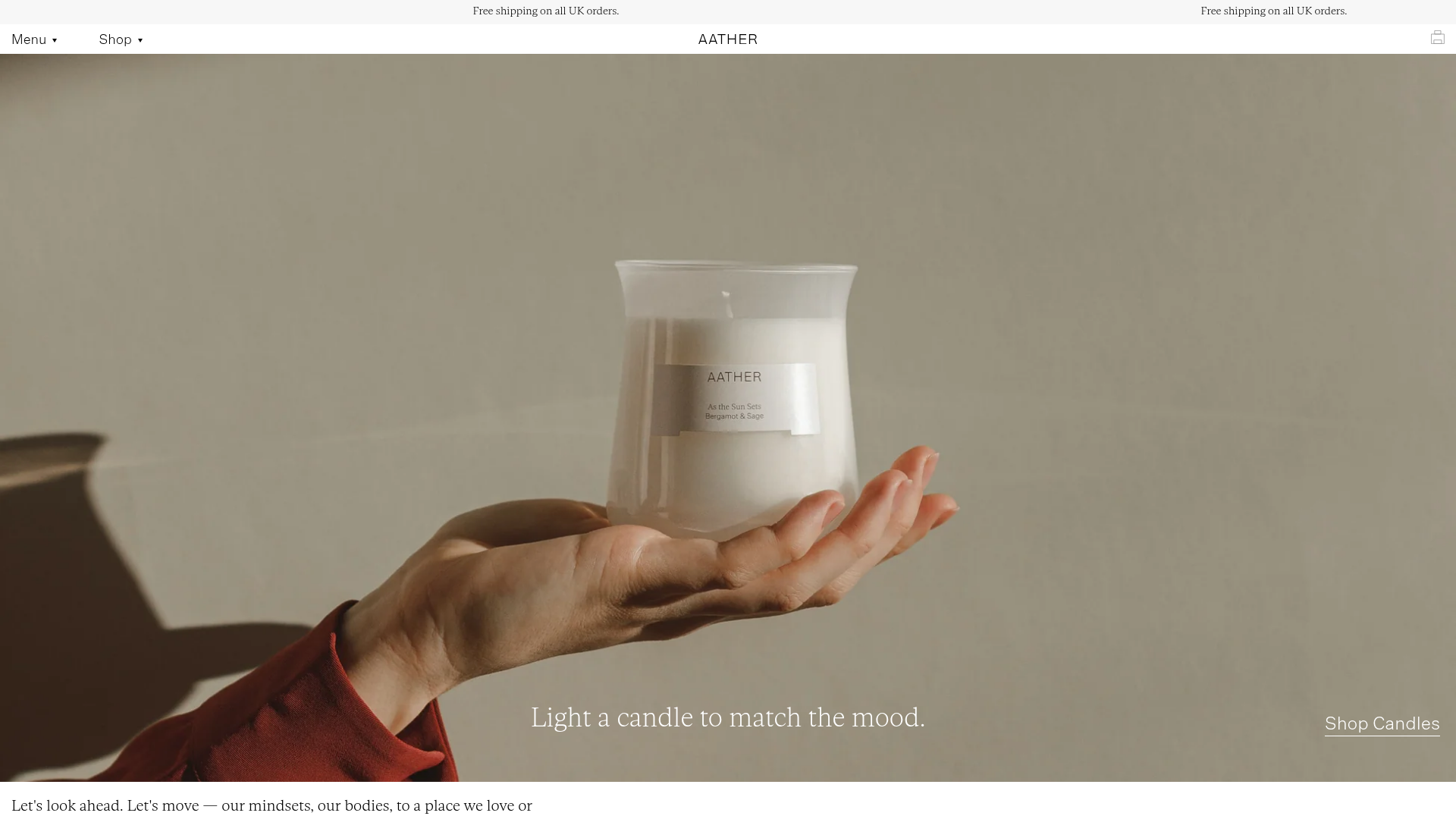 Aather Minimalist E-commerce Landing Page