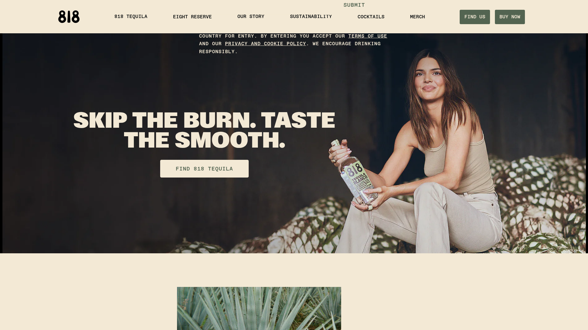818 Tequila Beverage E-commerce Landing