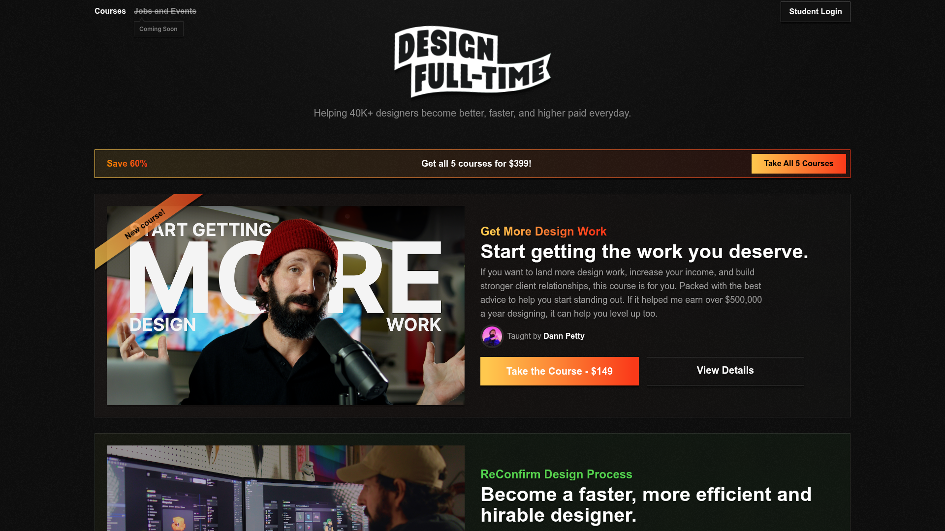 Design Full-Time Course Landing Page