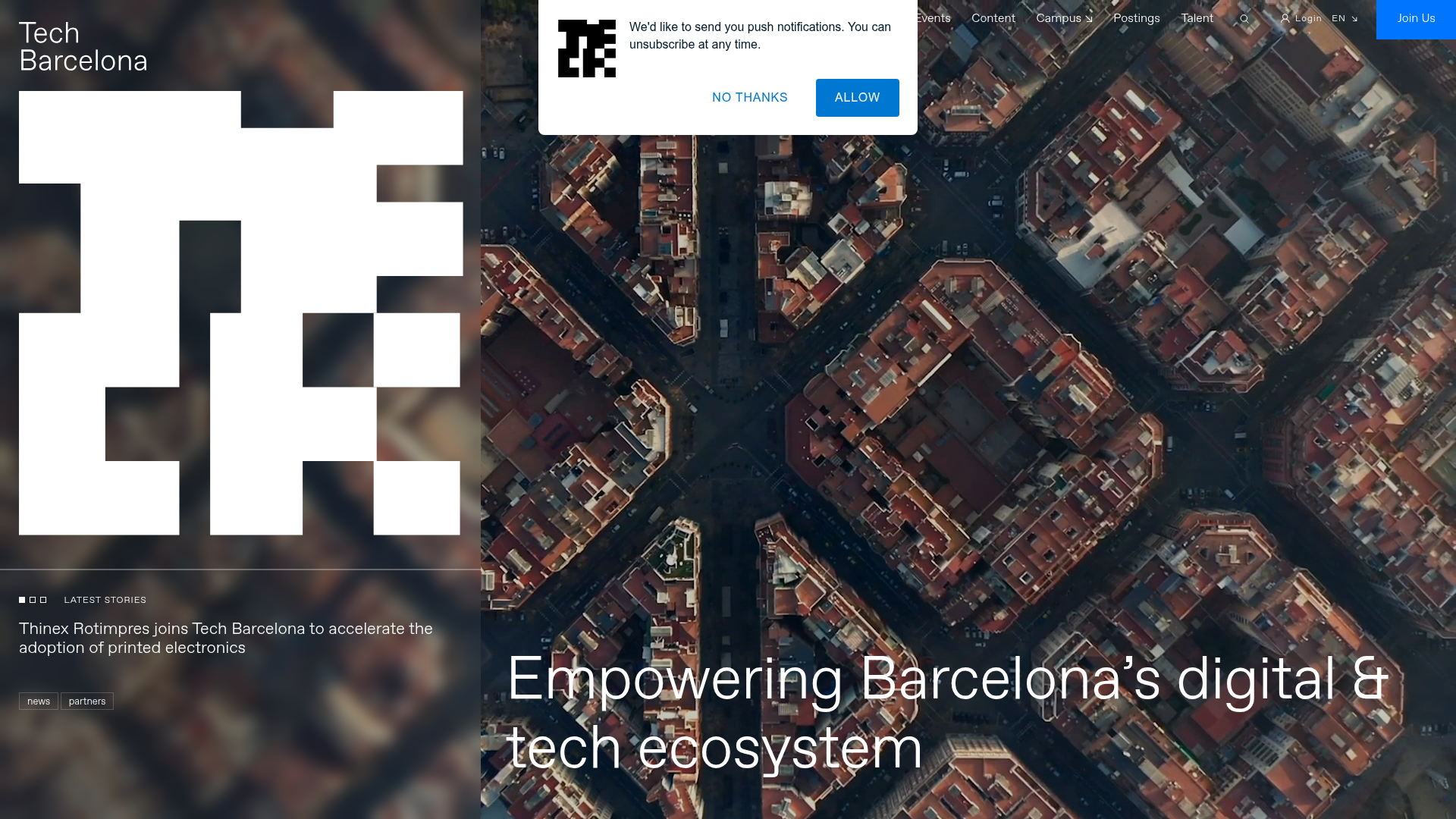 Tech Barcelona Ecosystem Hub Landing Page