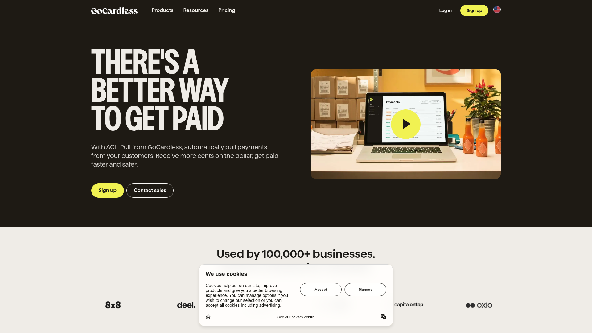 GoCardless Payments Platform Landing Page