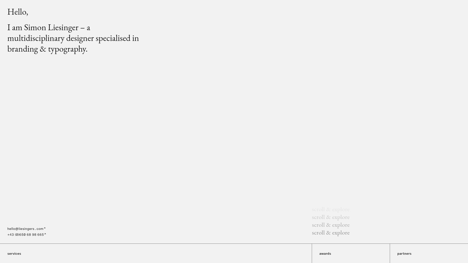 Minimalist Typography Portfolio and Services Grid