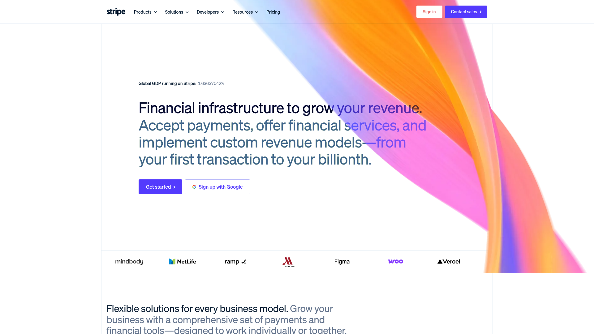 Stripe Modern SaaS Landing Page