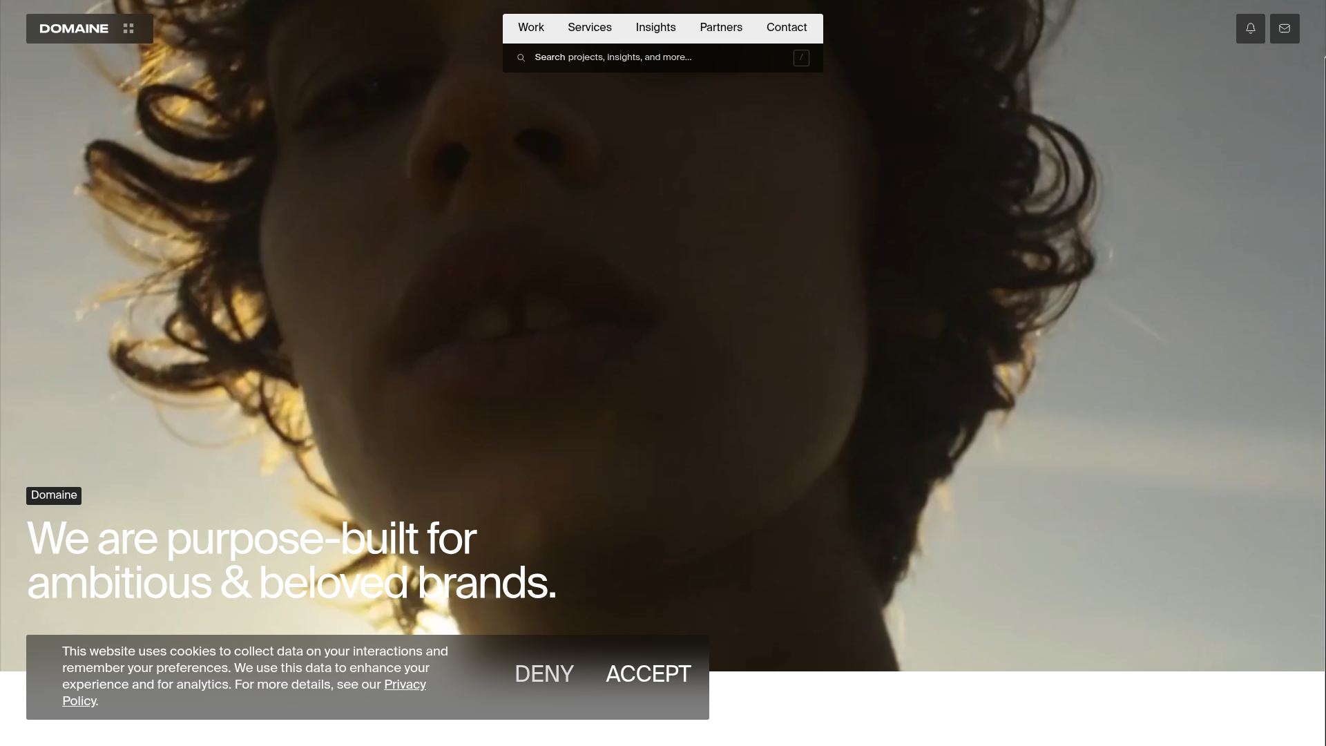 Domaine Agency E-commerce Portfolio Landing
