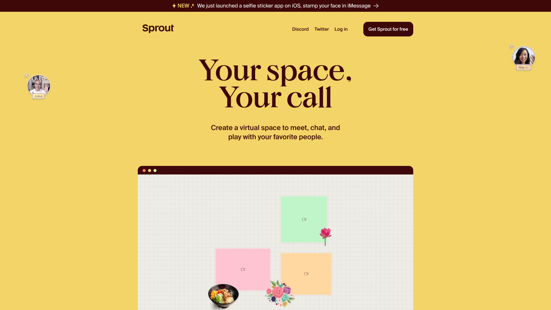 Sprout Virtual Meetup Landing Page