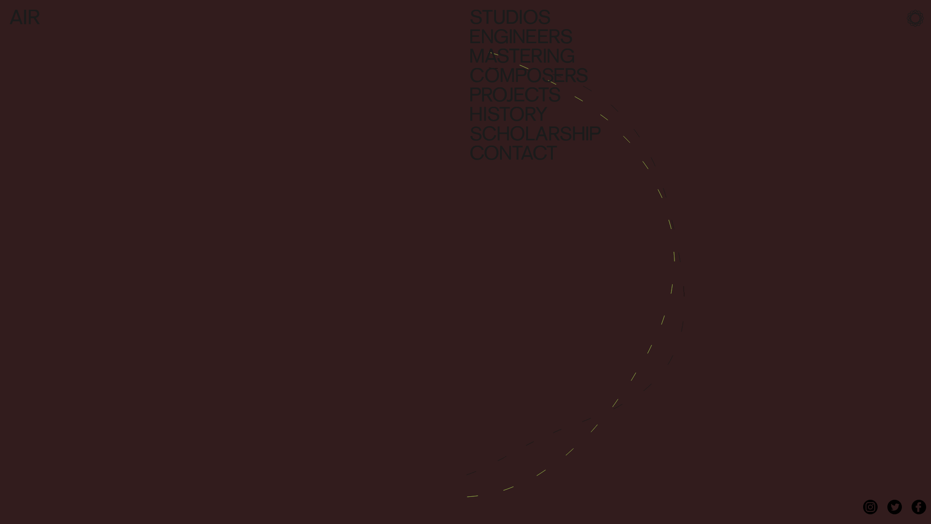 AIR Studios Minimalist Navigation Landing