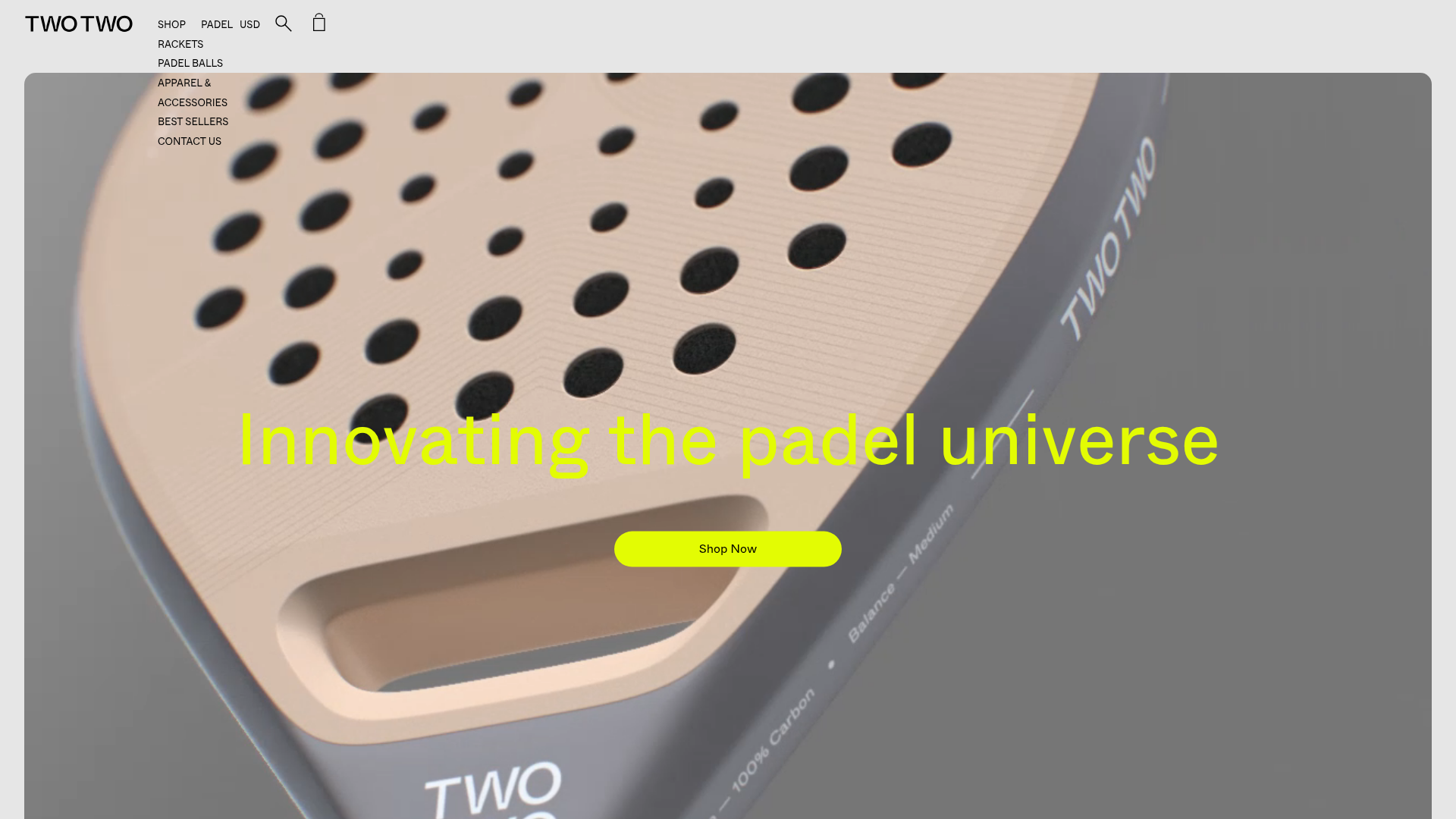 TWOTWO Padel Equipment Storefront