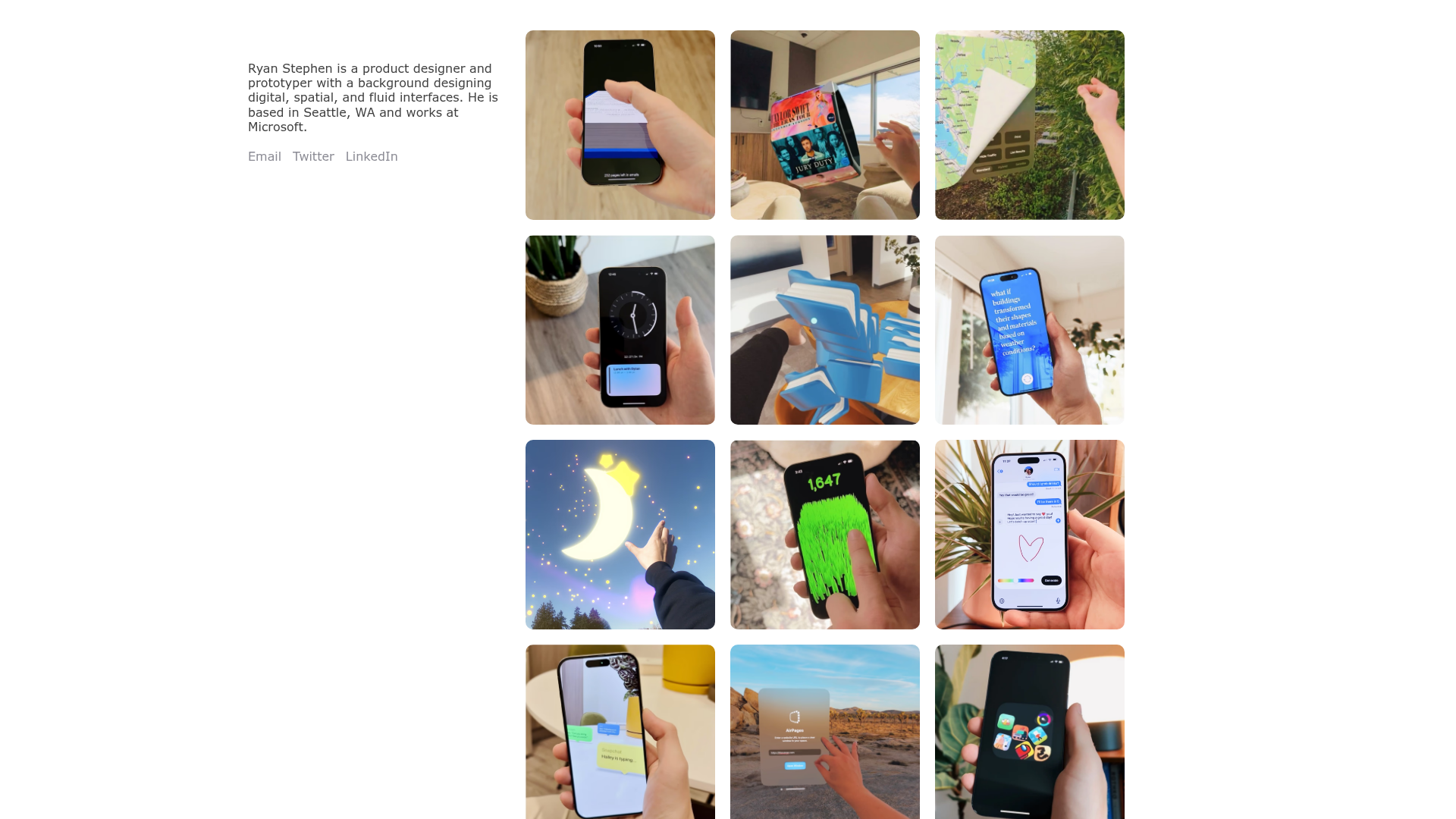 Ryan Stephen Portfolio Grid Layout