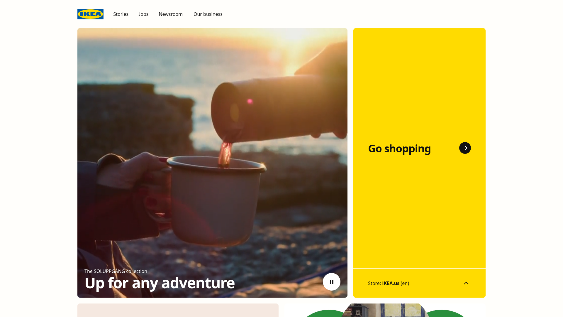 IKEA Corporate Landing Page Layout
