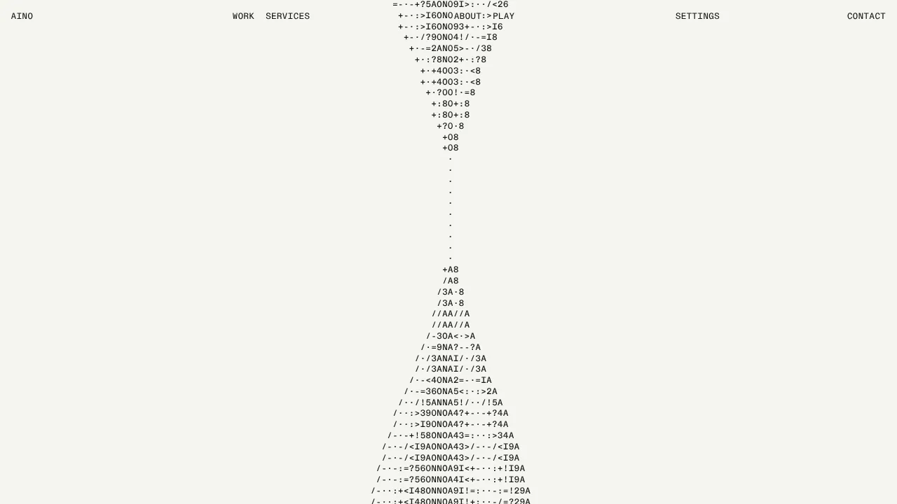 Aino Agency Portfolio with ASCII Hero