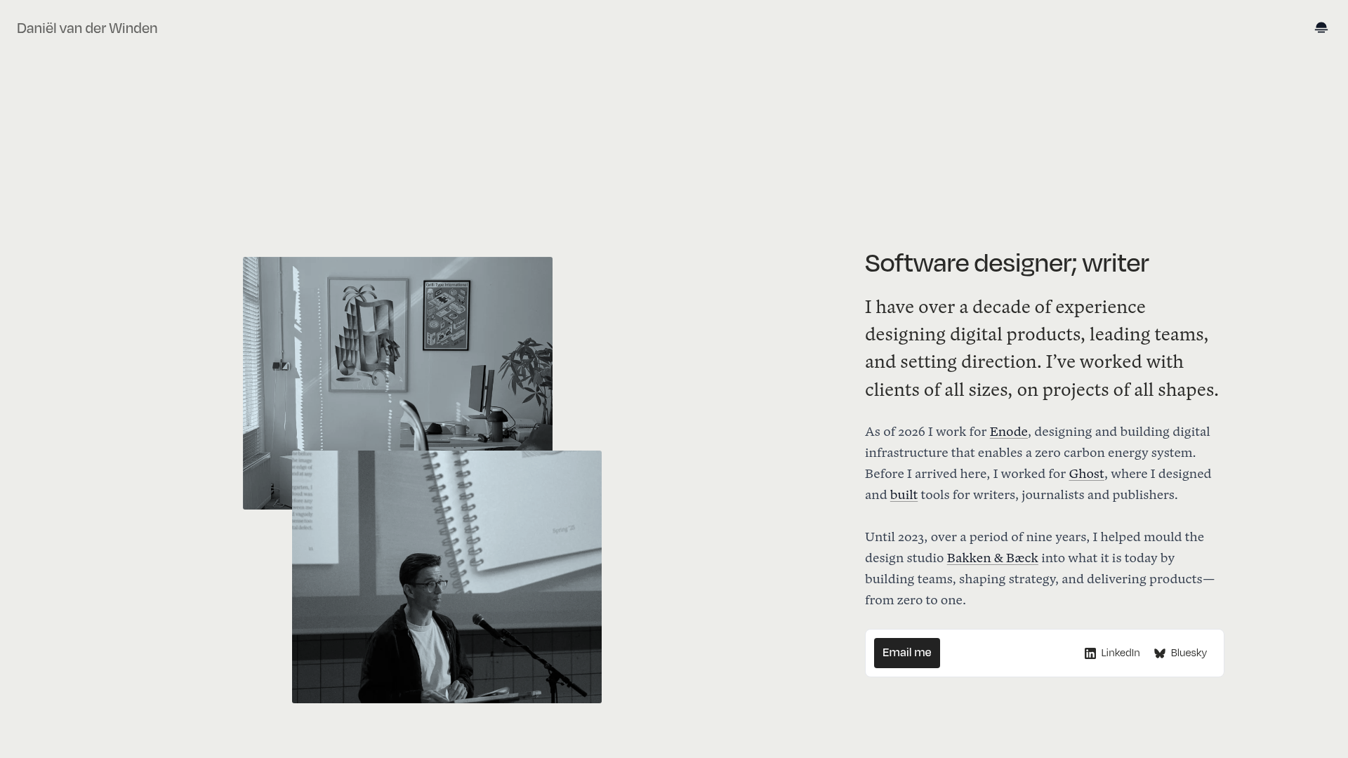 Minimalist Designer Portfolio with Narrative Layout