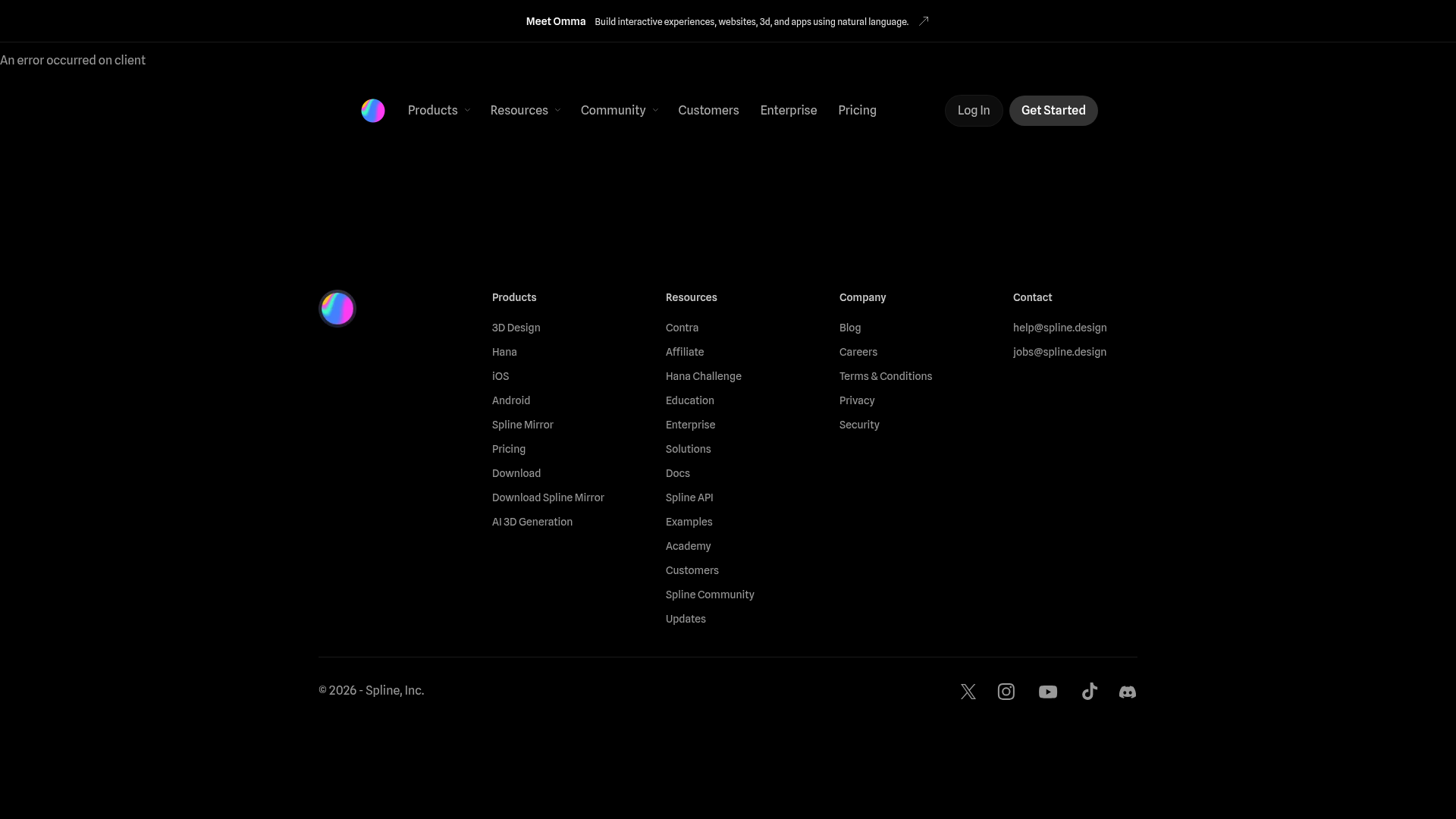 Spline 3D Design Software Footer