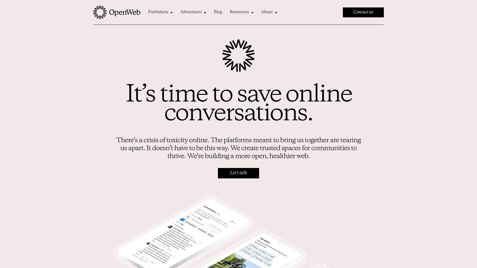 OpenWeb B2B Service Landing Page