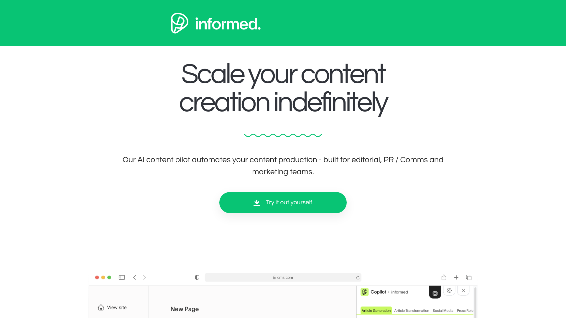 Informed AI Content Landing Page