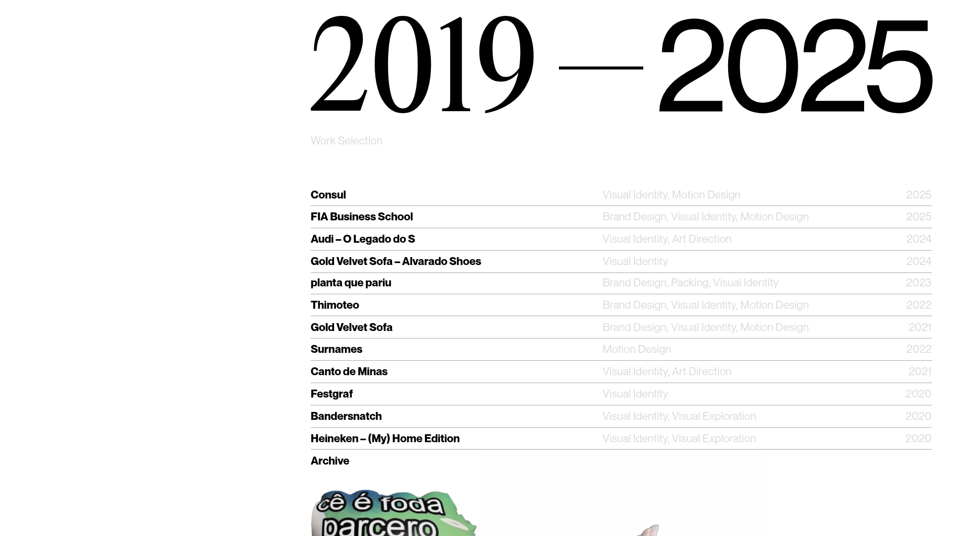 Gustavo Faria Minimalist Portfolio Index