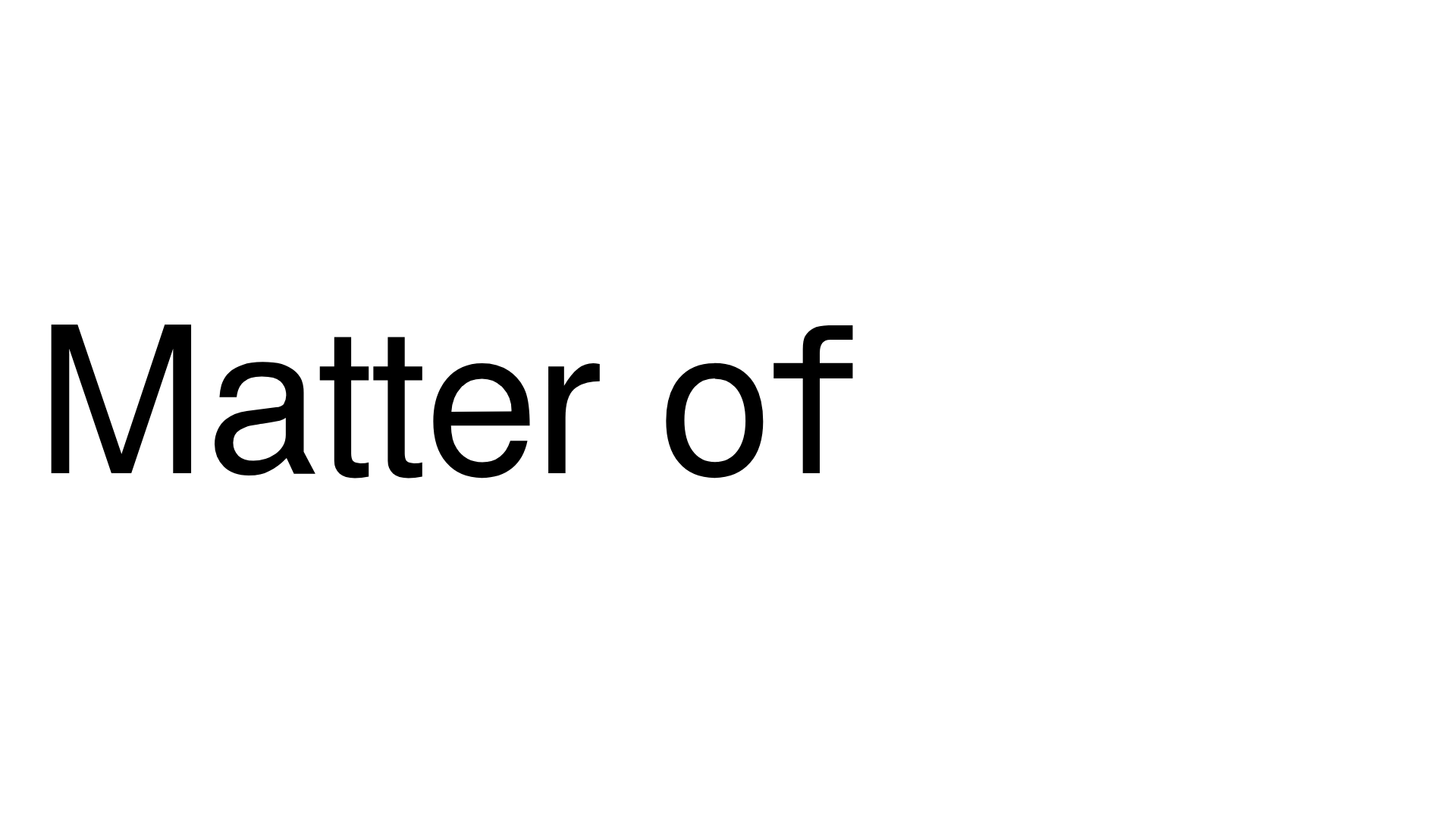Matter of Fact Typography Landing Page