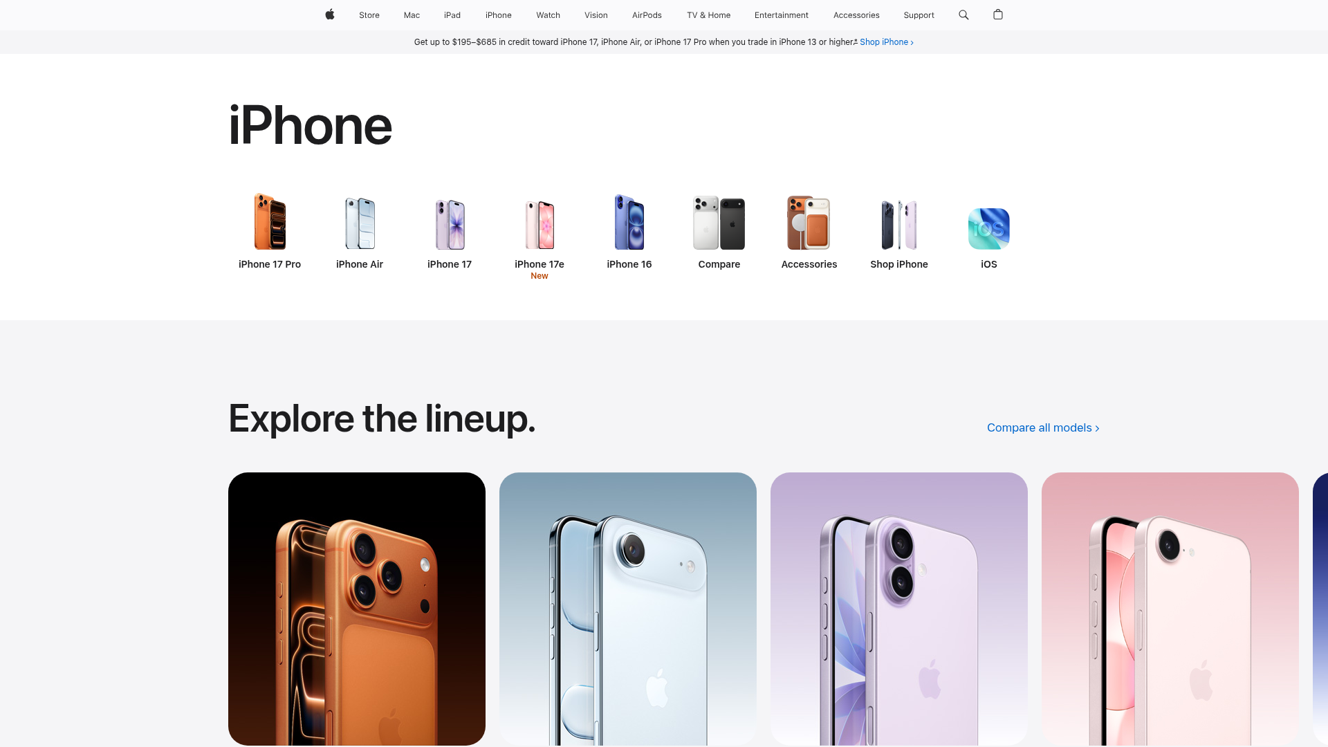 Apple iPhone Product Showcase Landing Page