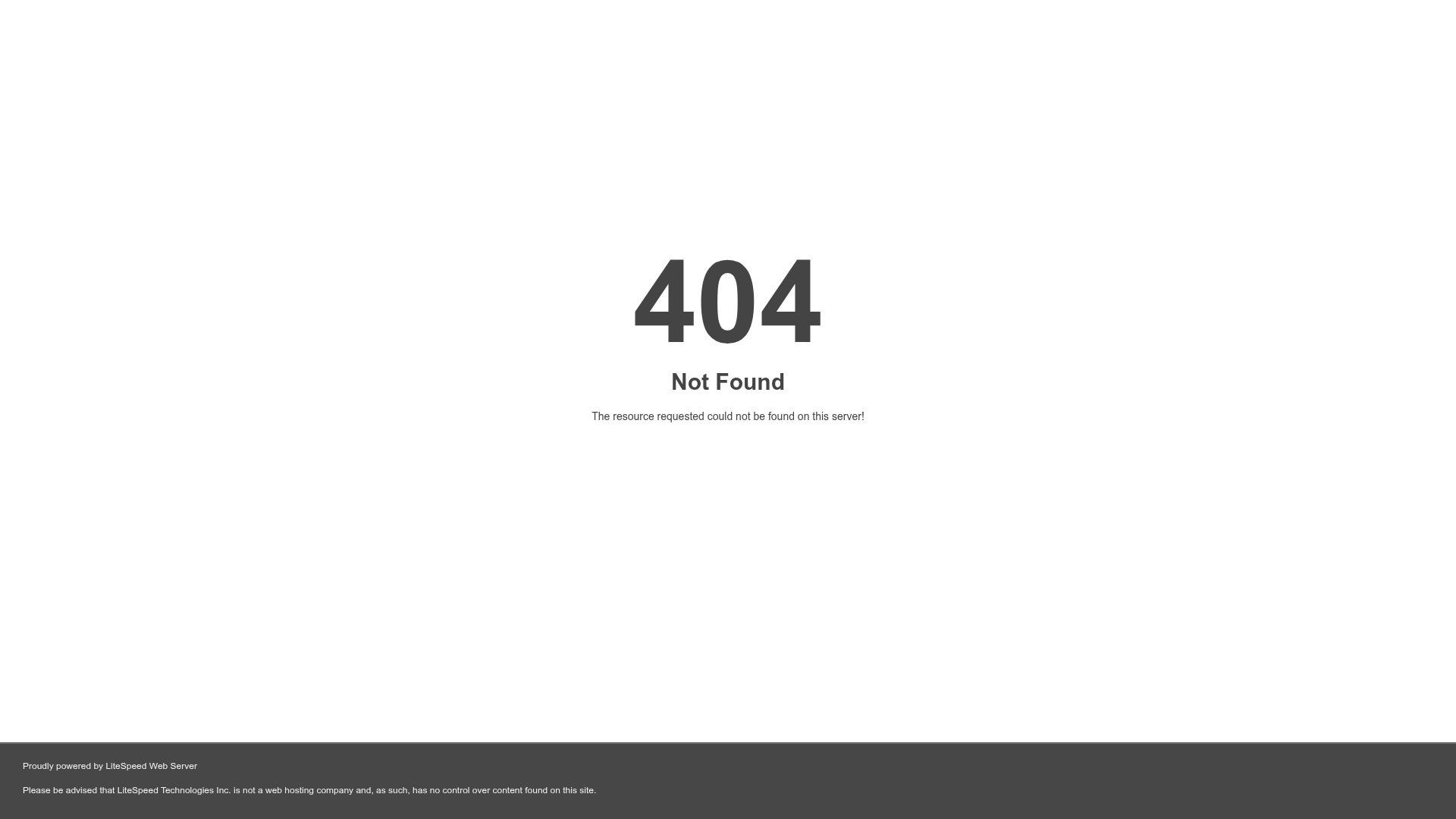 LiteSpeed Default 404 Error Page