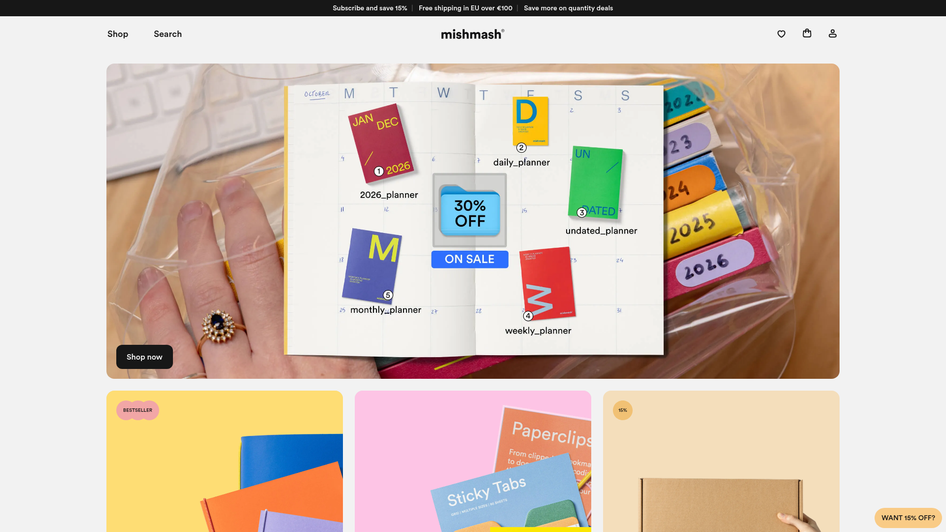 Mishmash Stationery E-commerce Layout