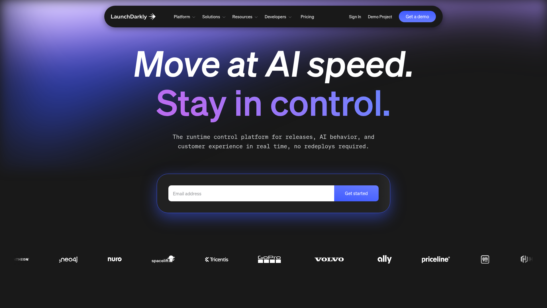 LaunchDarkly SaaS Landing Page Hero