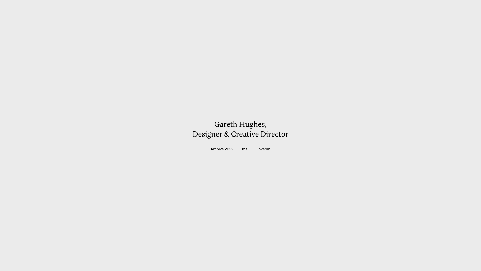 Gareth Hughes Minimalist Landing Page