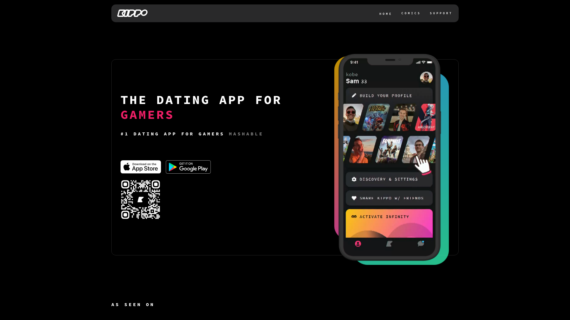 Kippo Gamer Dating Landing Page