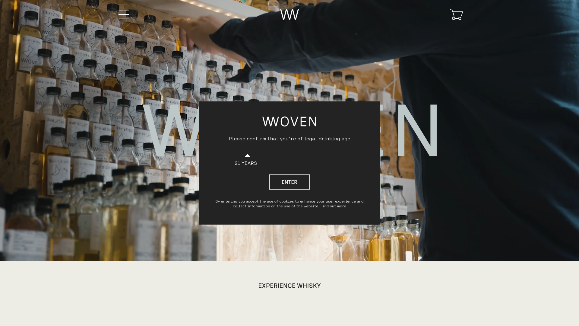 Woven Whisky Beverage Shop Landing